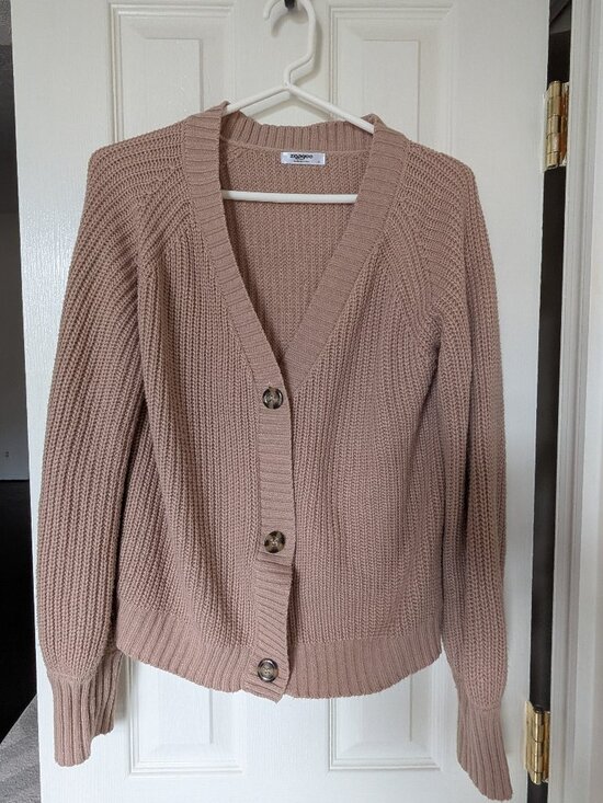 zeagoo Sweaters - Zeagoo Oversized Mauve Cable Knit Cardigan | Small